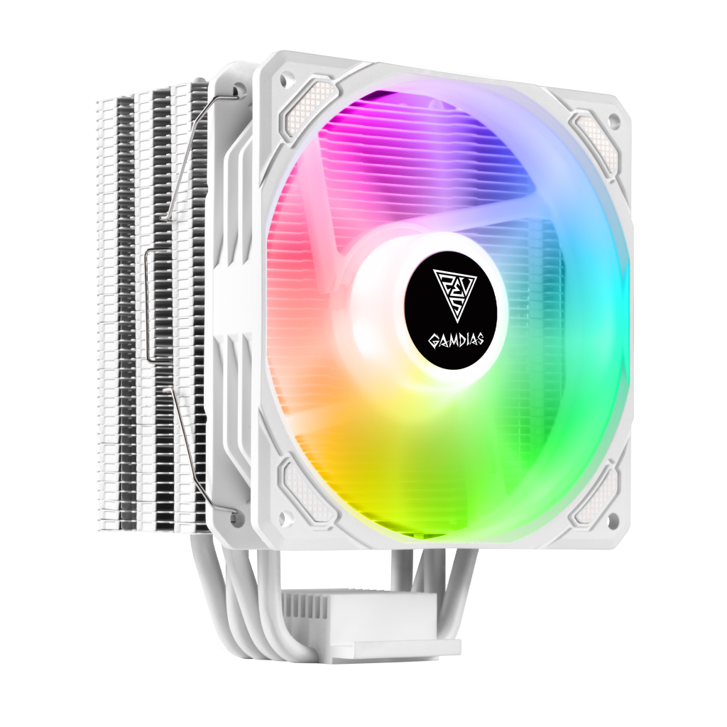 GAMDIAS BOREAS E1-410 WH, White Edition, 120mm, CPU Kule Tipi Hava Soğutma, Doğrudan Temas Teknolojisine Sahip 4 adet Gelişmiş Bakır Isı Borusu (AMD AM4-AM5 ve INTEL Tüm işlemciler ile uyuml