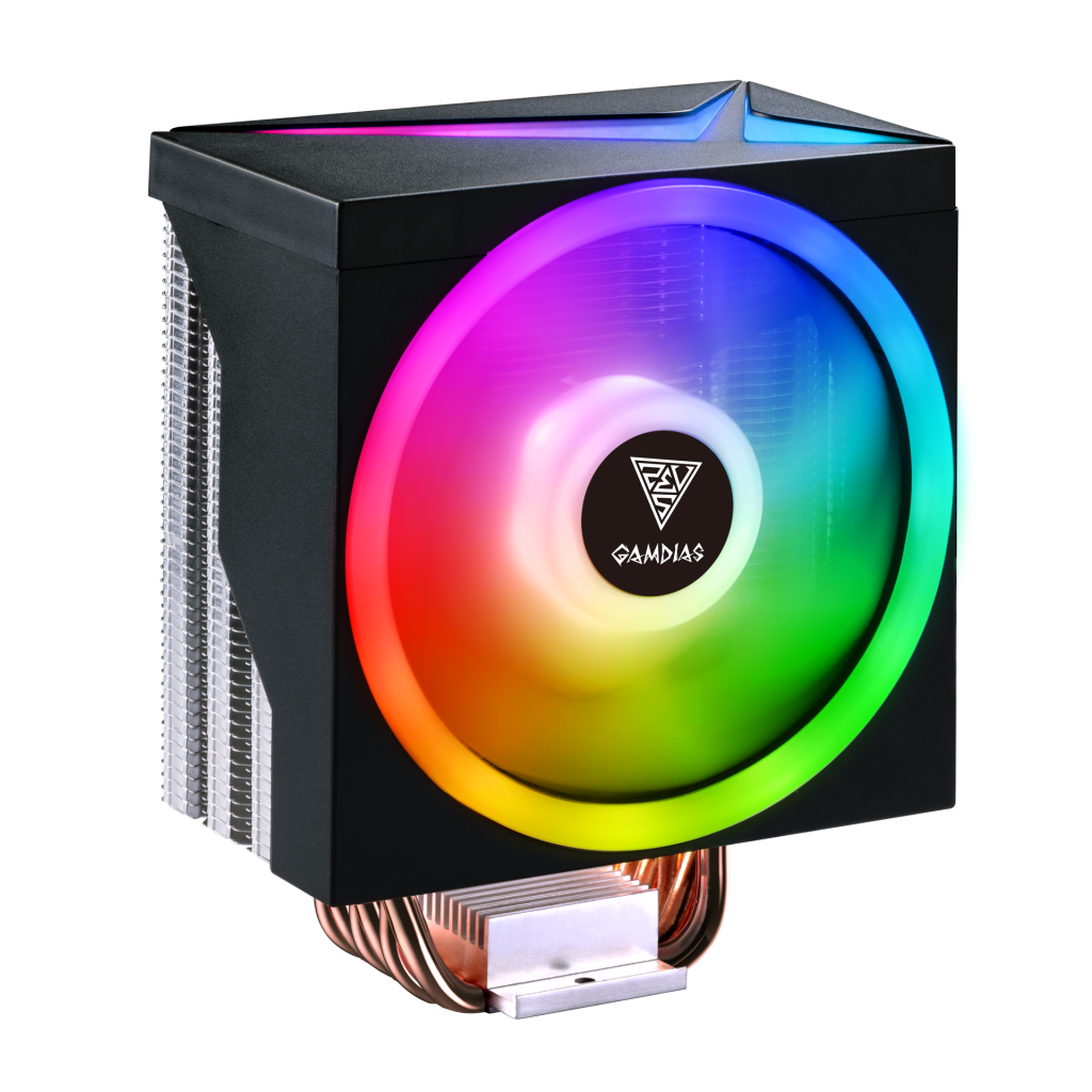 GAMDIAS BOREAS M1-610, LED Lights, 120mm, CPU Kule Tipi Hava Soğutma, Doğrudan Temas Teknolojisine Sahip 6 adet Gelişmiş Bakır Isı Borusu (AMD AM4-AM5 ve INTEL Tüm işlemciler ile uyumlu)