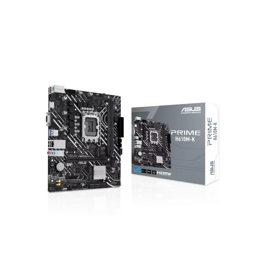 ASUS PRIME H610M-K, 2xDDR5, M.2, D-SUB, HDMI, 12-13.14.Nesil, LGA1700 Soket, Anakart