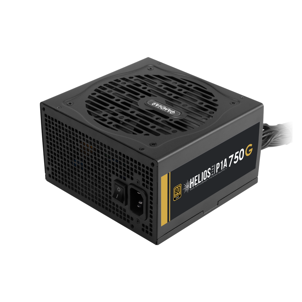 GAMDIAS HELIOS P1A-750G, 750W, 80+ Gold, Aktif PFC, GAMING, ATX, Power Supply (PSU)