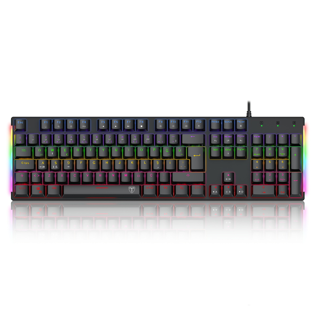 T-DAGGER NAXOS, T-TGK310-BL, USB Kablolu, Türkçe Q, Rainbow Backlight, Blue Mekanik Switch, 104 Tuşlu, Gaming Klavye
