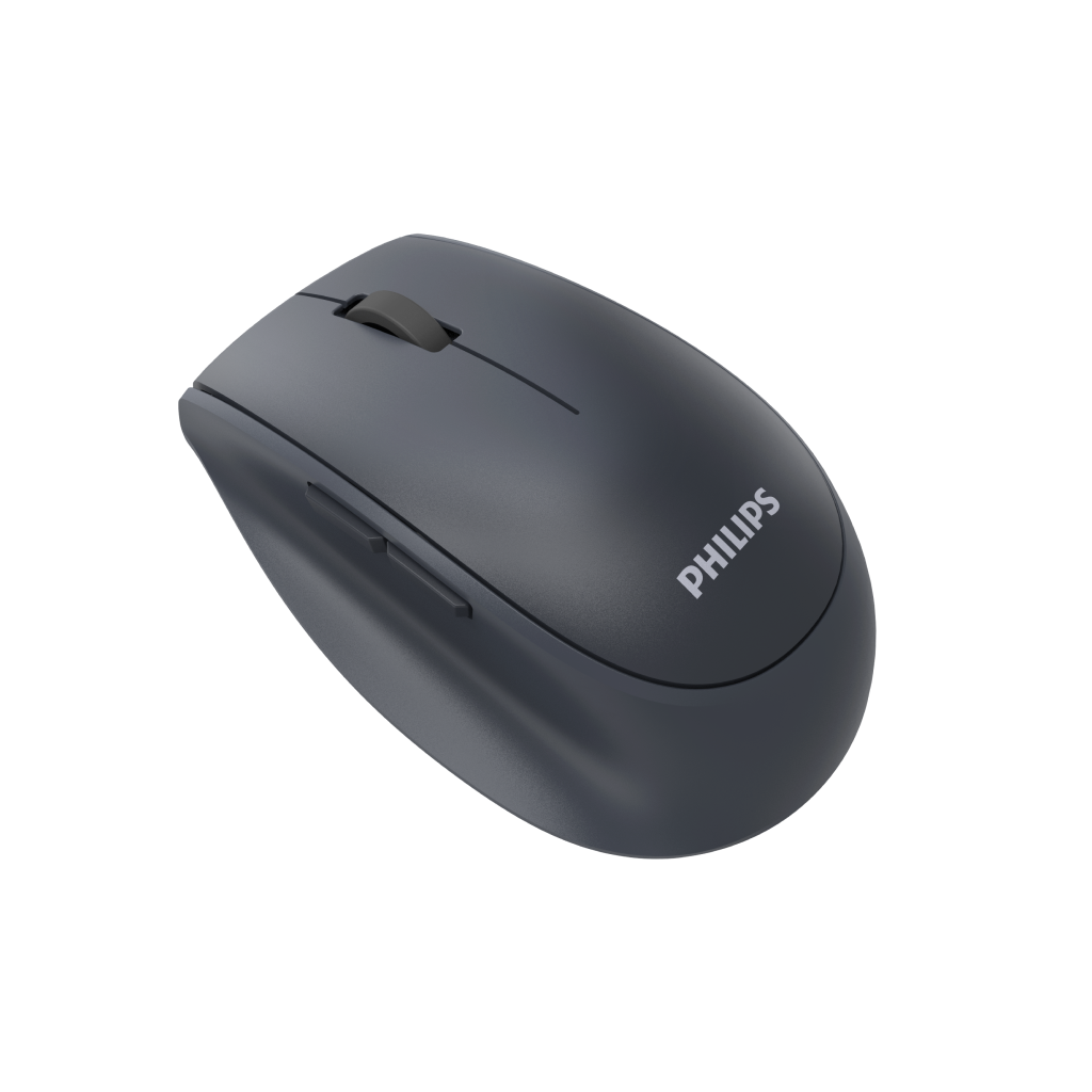 PHILIPS SPK7627K, Gri, USB Nano 2,4Gh ve Bluetooth Kablosuz, 1600dpi, Optic, 5 Tuşlu, Şarj Edilebilir, Sessiz Click, Mouse