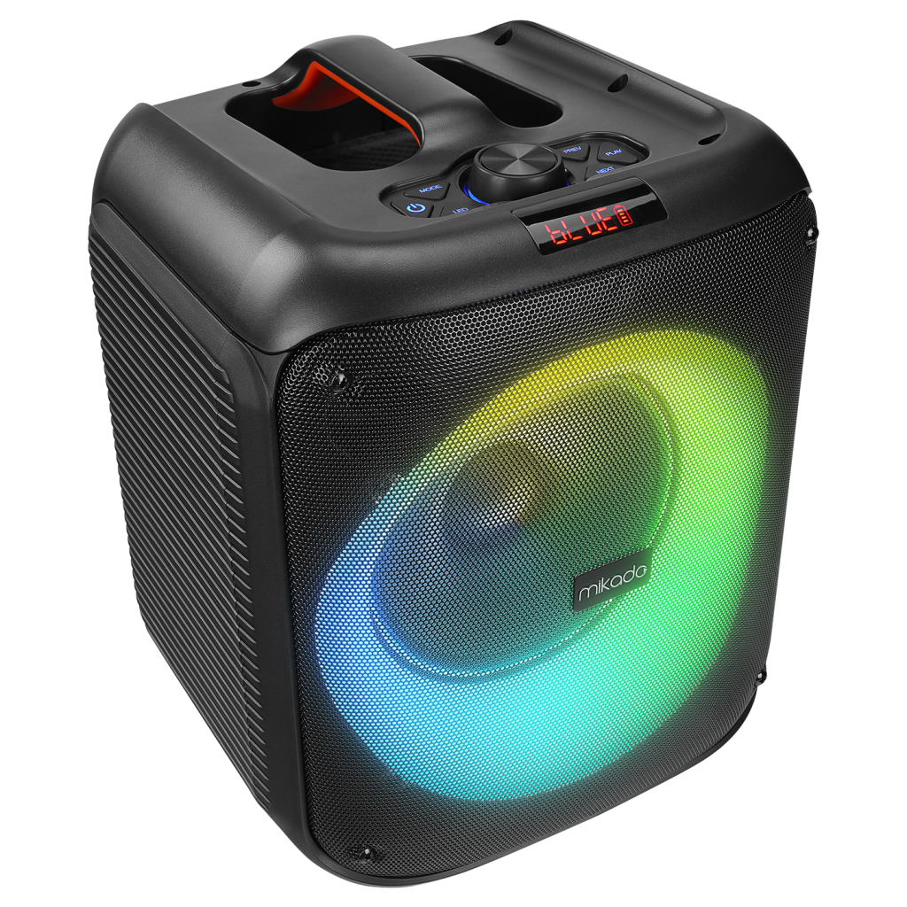 MIKADO MD-BT51 BOMBIX, 60W, Taşınabilir, BT/USB/TF/TWS, RGB Aydınlatma, Dahil Batarya, Toplantı, Parti, Açık Hava Speaker. Kablolu Mikrofon Hediyeli
