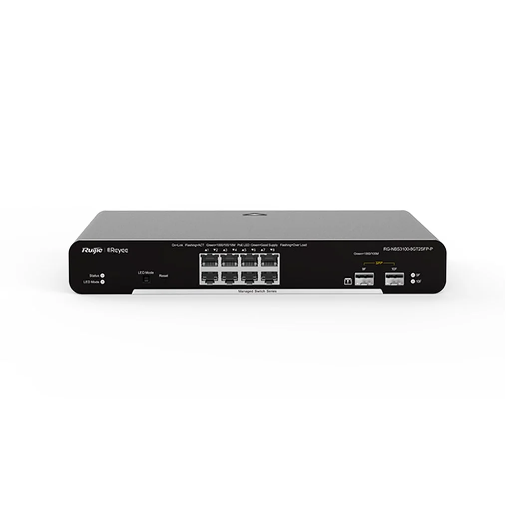 RUIJIE REYEE RG-NBS3100-8GT2SFP, 8 Port, GigaBit, 2Port SFP, L2 Yönetilebilir, Metal Kasa, Masaüstü, Switch