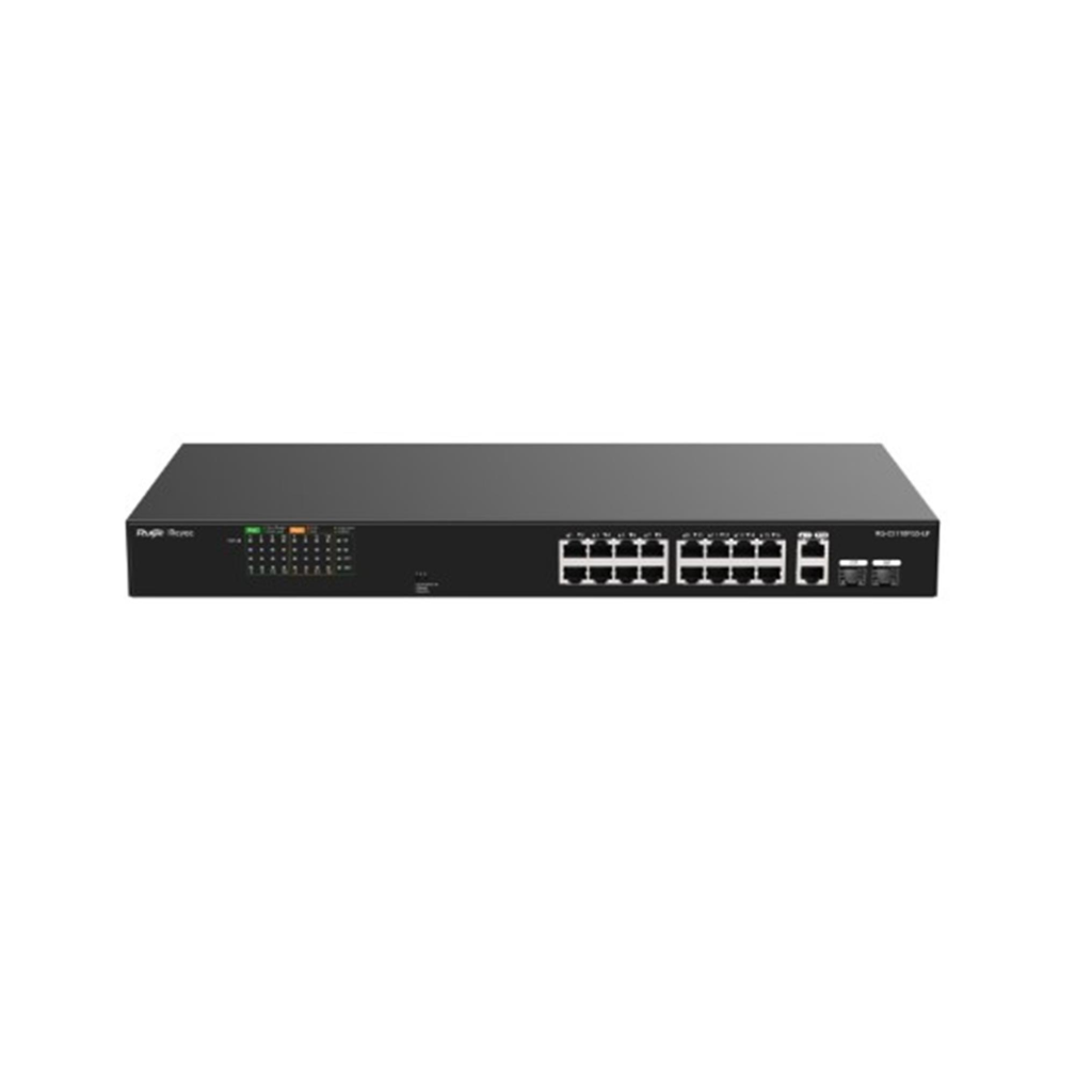 RUIJIE REYEE RG-ES118FGS-LP 18 Port, 16 Port Megabit PoE, 120W, 2 Port Gigabit COMBO, Switch Metal Kasa