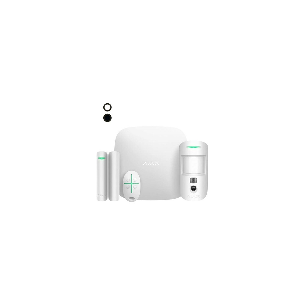 AJAX StarterKit Cam Plus, Kablosuz, Alarm Kiti, BEYAZ
