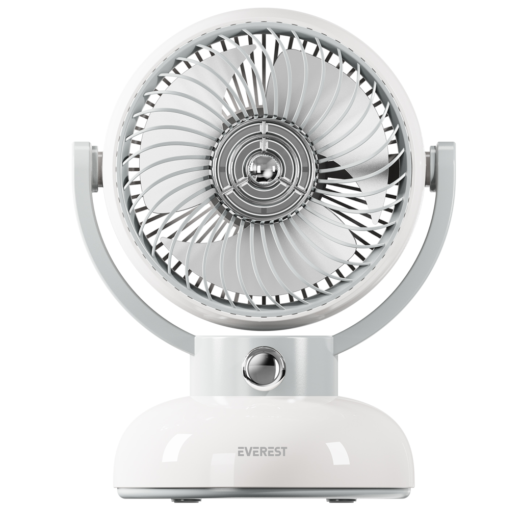 EVEREST EFN12, KREM, 3 Kademeli Hız, Masaüstü Kullanım, Taşınabilir, Dahili 1200mAh Bataryalı, USB Şarj Girişli, Vantilatör