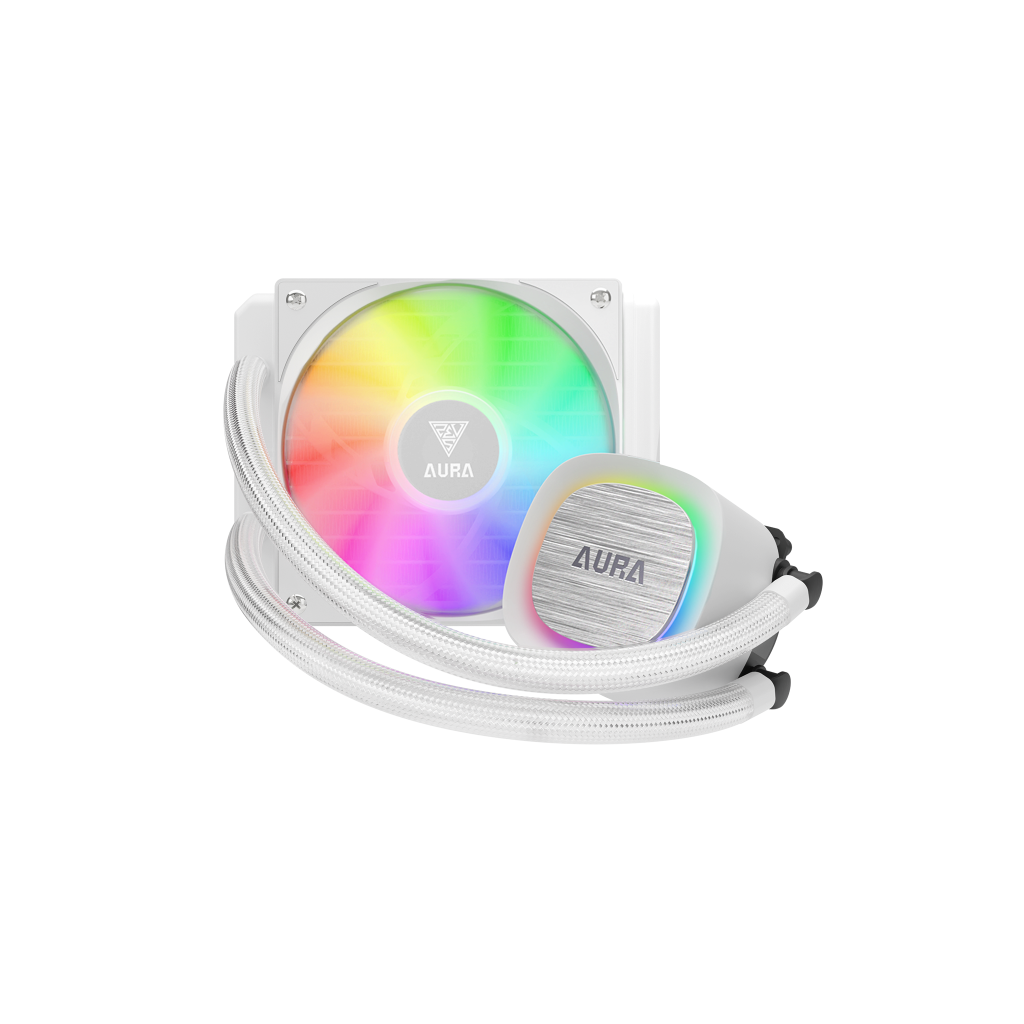 GAMDIAS AURA GL120 V2 WH, White Edition, 120mm, RGB, 1 Fanlı, CPU Sıvı Soğutma