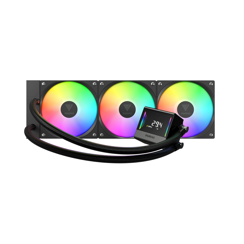 GAMDIAS CHIONE E4-360, 360mm, ARGB, 3 Fanlı, Dijital Ekran, CPU Sıvı Soğutma