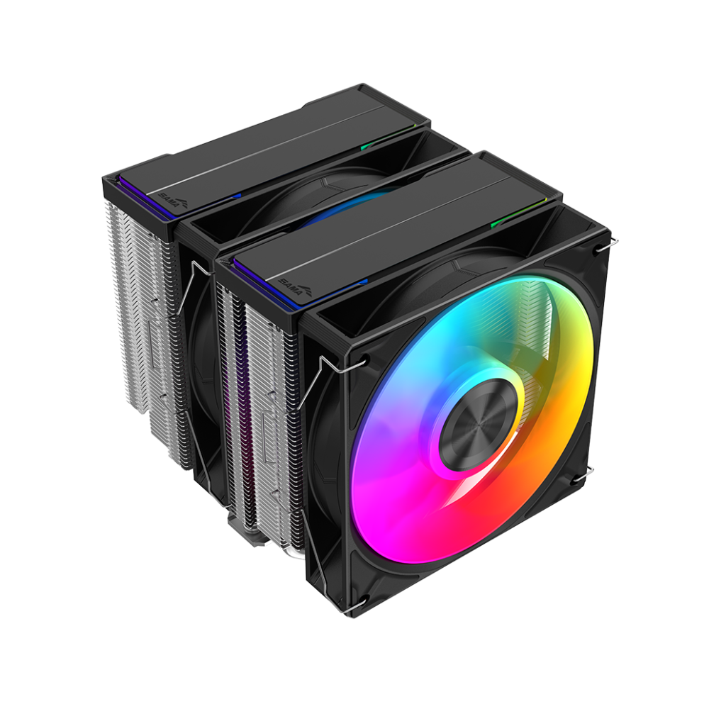 SAMA A60L, Black, 2x120mm ARGB Fan, Kule Tipi Hava Soğutma, 6 adet Gelişmiş Nikel Kaplı Bakır Isı Borusu, CPU Fan (AMD ve INTEL Tüm işlemciler ile uyumlu)
