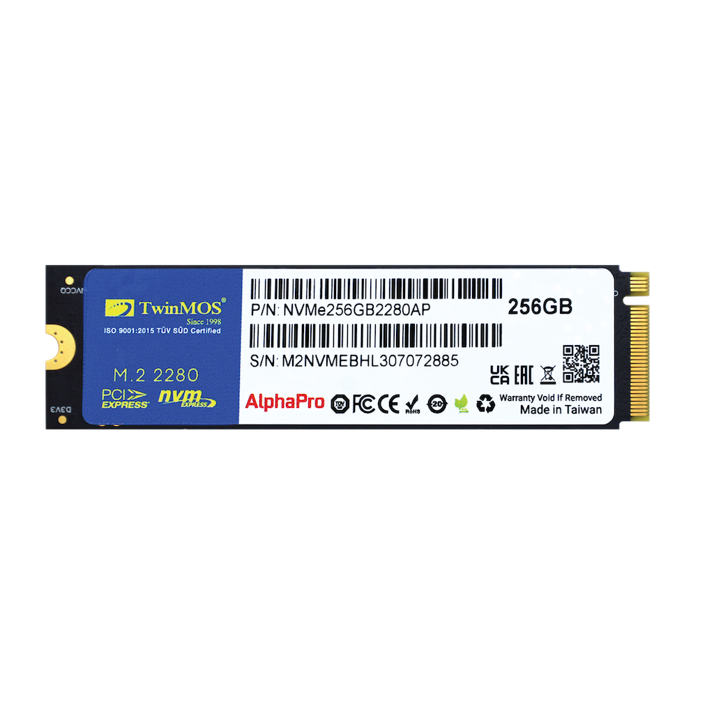 TwinMOS NVMe256GB2280AP, AlphaPro, 256GB, 3600-3250Mb/s, Gen3, NVMe PCIe M.2 2280, SSD, TLC, 3DNAND