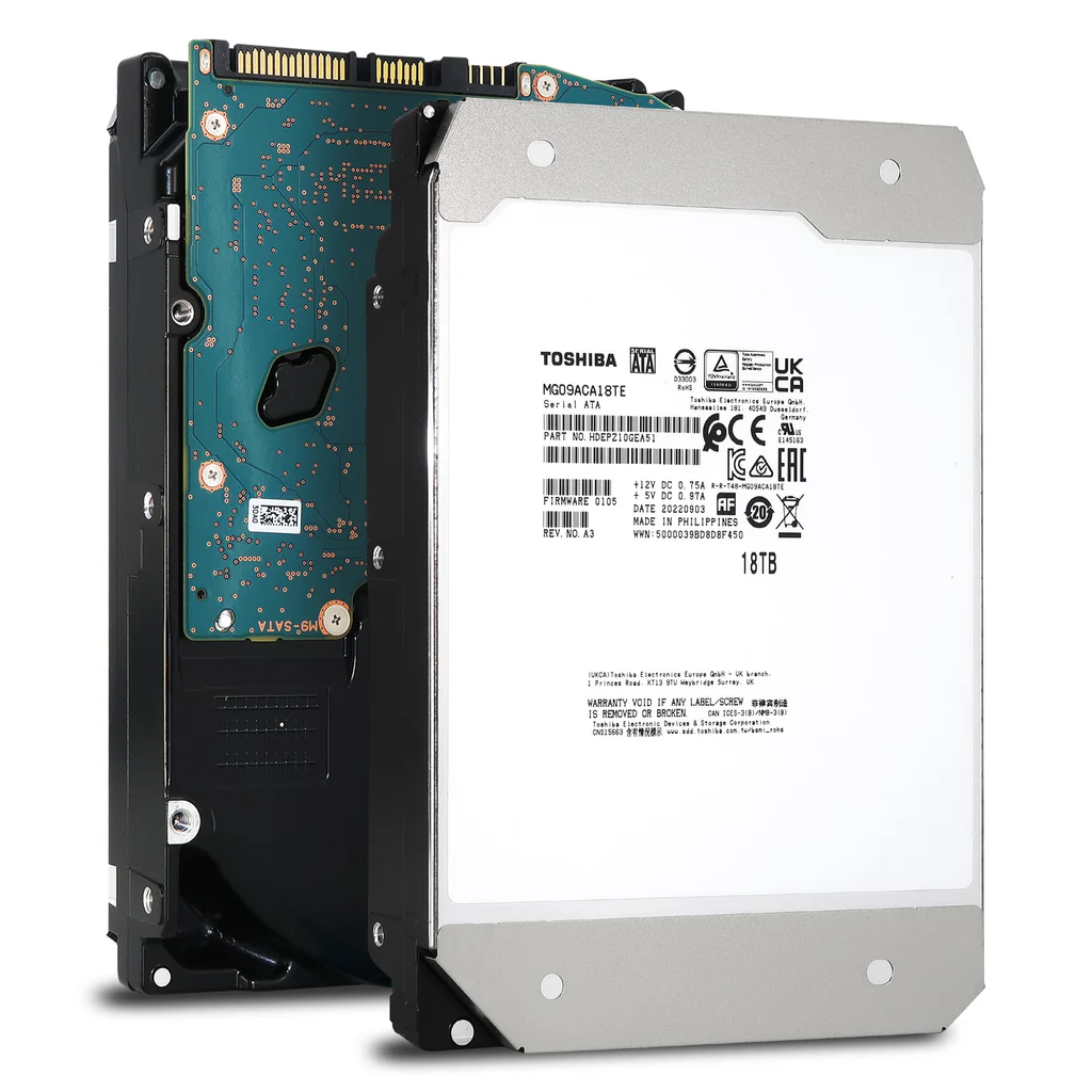 TOSHIBA ENTERPRISE, MG09ACA18TE, 3.5", 18TB, 512Mb 7200 Rpm, 7/24 Güvenlik, Data Center, Nas, Server, HDD (Türkiye Distribütörü Garantili)