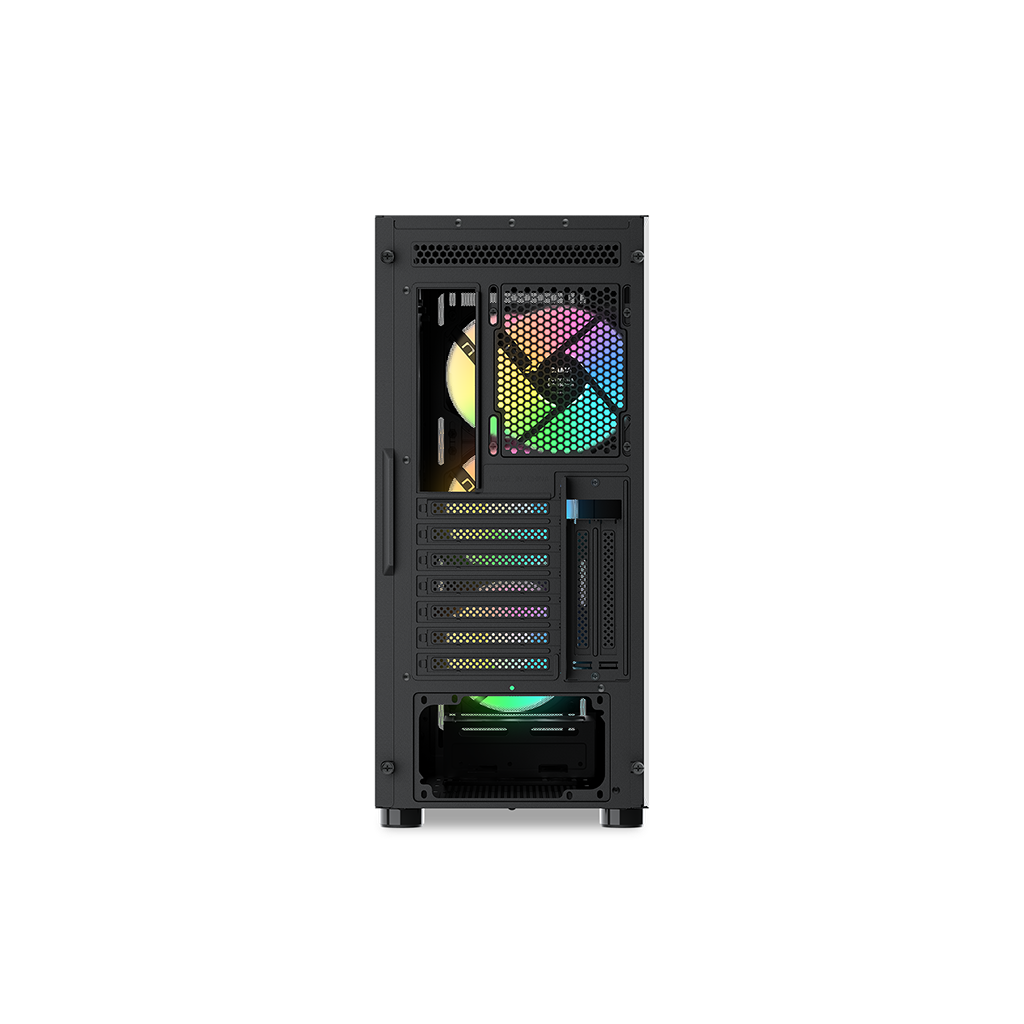 SAMA S40BK Black, H700BK 700W, 80 PLUS, Tempered Glass Panel, Mesh Ön Panel, Type-C, 4x120mm ARGB Fan, ATX, GAMING KASA