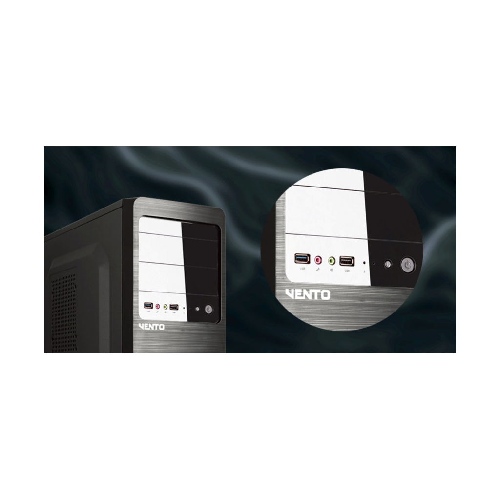 VENTO VS114F Mid Tower, 400W Siyah, Kurumsal KASA