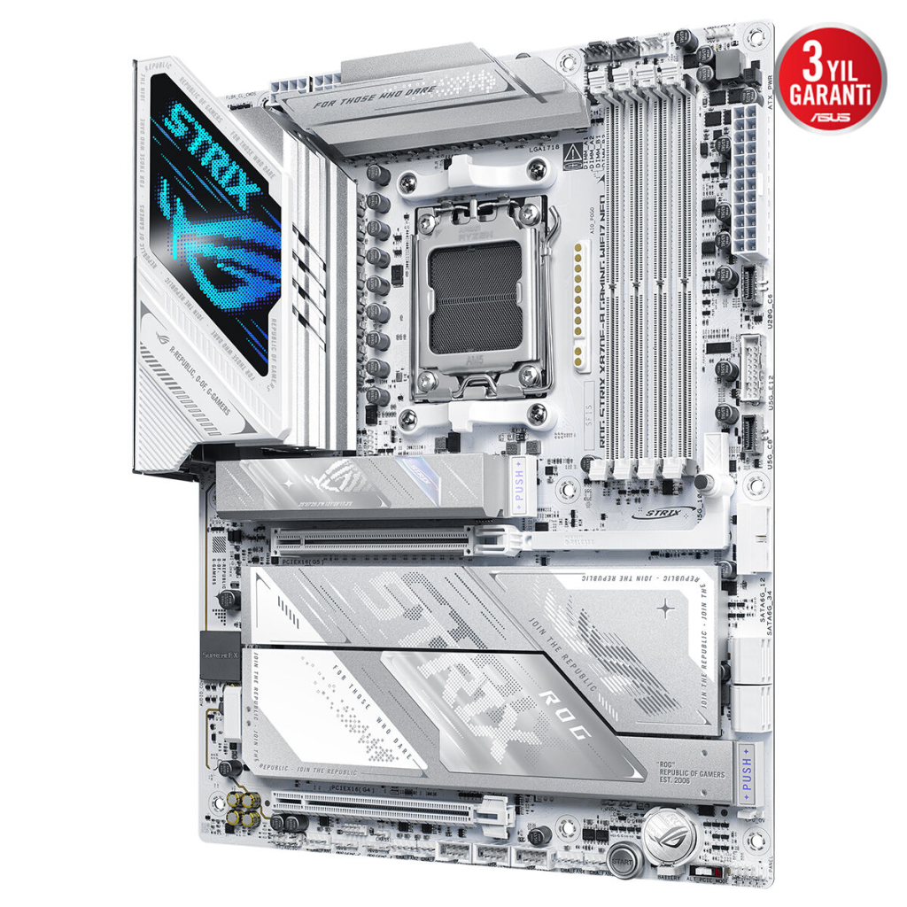 ASUS ROG STRIX X870E-A GAMING WIFI7 NEO, 4xDDR5, 4xM.2, HDMI, DP, Type-C, PCIe 5.0, 2xWi-Fi 7, Bluetooth v5.4, AM5 Soket GAMING Anakart