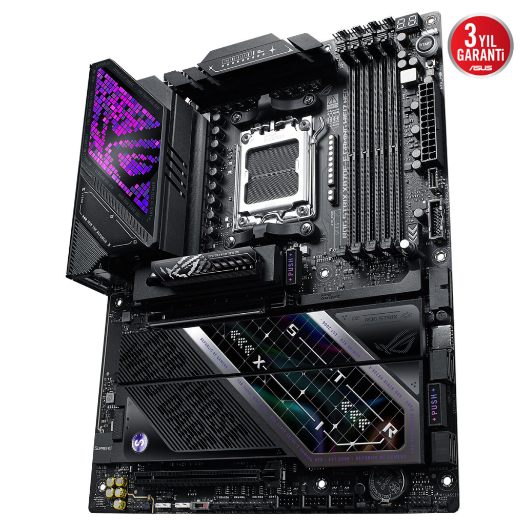 ASUS ROG STRIX X870E-E GAMING WIFI7 NEO, 4xDDR5, 5xM.2, HDMI, DP, Type-C, PCIe 5.0, 2xWi-Fi 7, Bluetooth v5.4, AM5 Soket GAMING Anakart