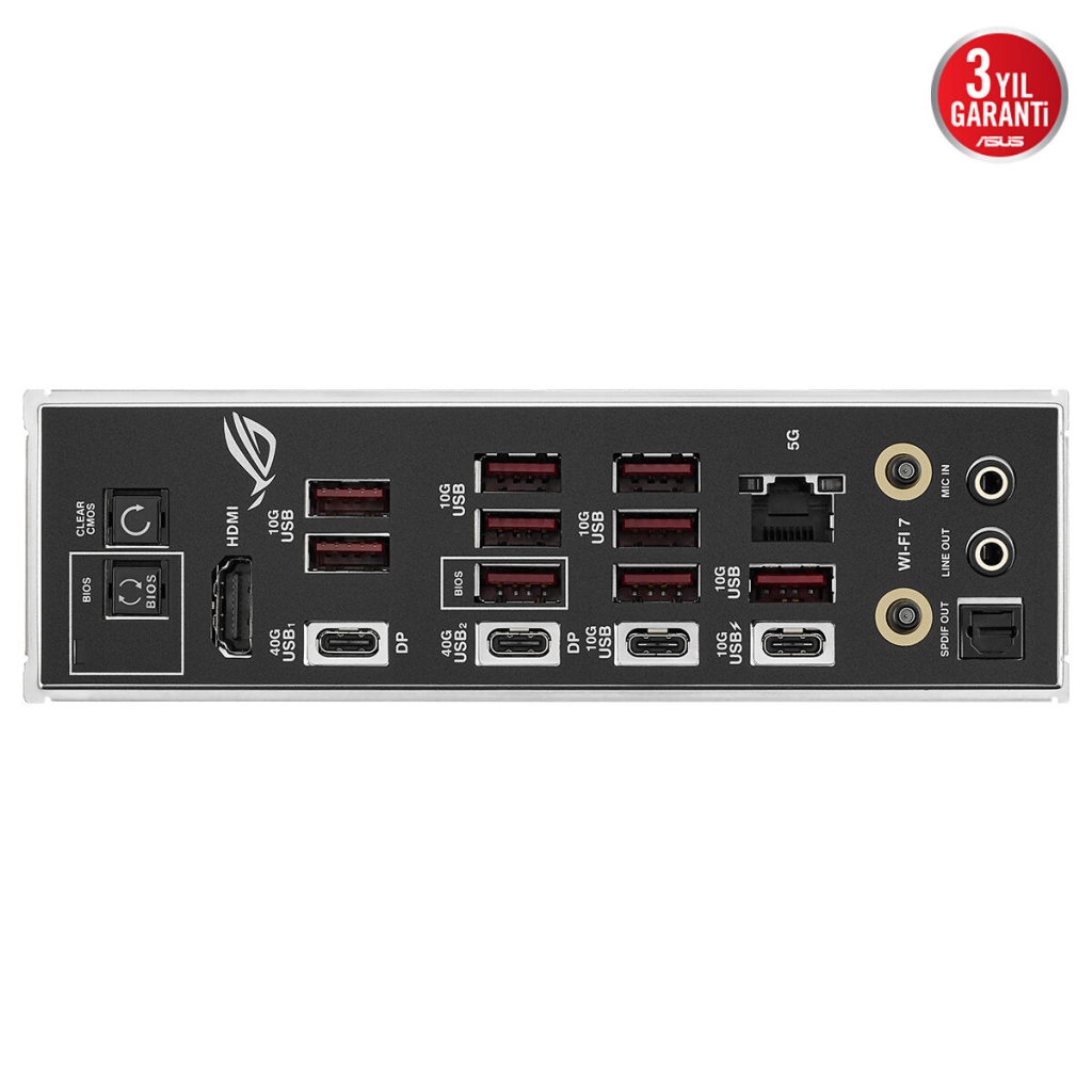 ASUS ROG STRIX X870E-E GAMING WIFI7 NEO, 4xDDR5, 5xM.2, HDMI, DP, Type-C, PCIe 5.0, 2xWi-Fi 7, Bluetooth v5.4, AM5 Soket GAMING Anakart