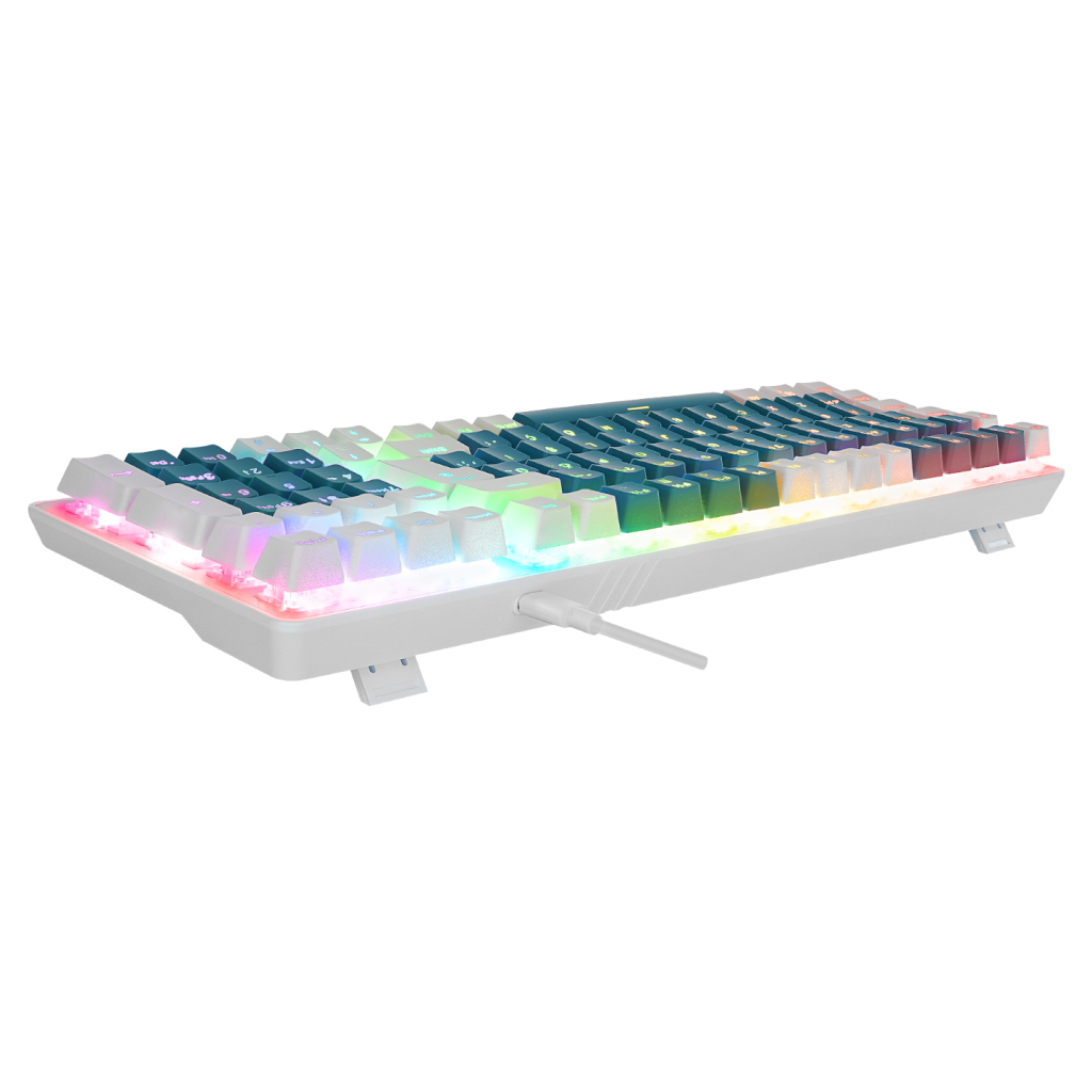 ACER eMachines, EAK100, Yeşil/Beyaz, USB Kablolu, RGB Backlight, RED Mekanik Switch, Türkçe Q, 100 Tuşlu, Gaming Klavye