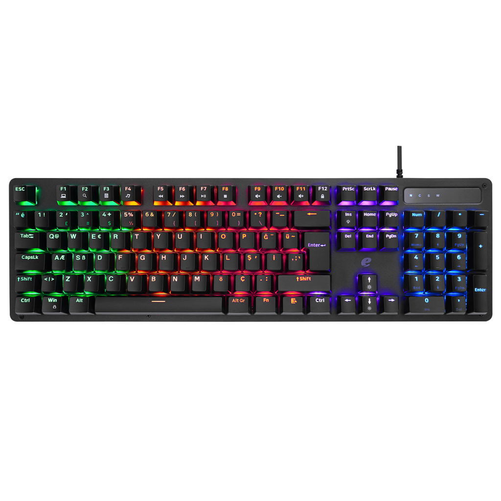ACER eMachines, EAK104, Siyah, USB Kablolu, RGB Backlight, RED Mekanik Switch, Türkçe Q, 104 Tuşlu, Gaming Klavye