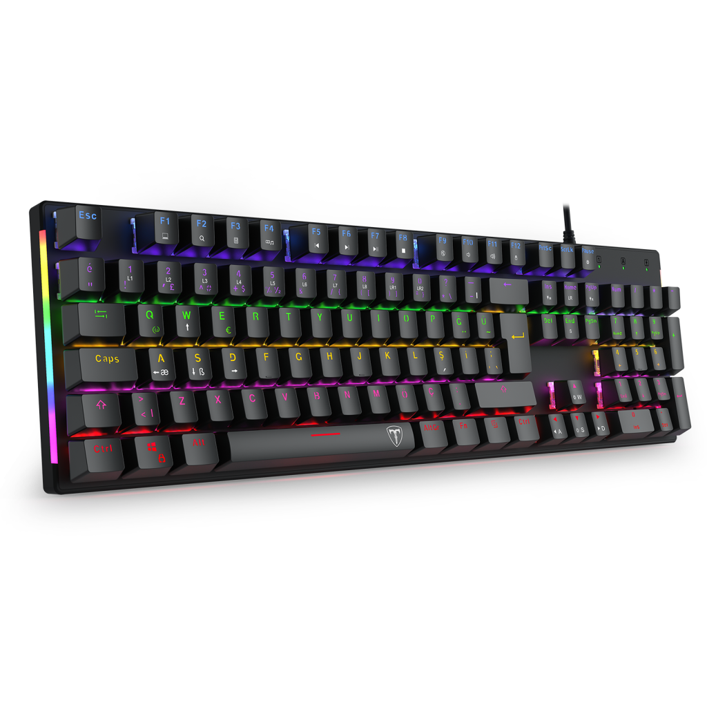 T-DAGGER NAXOS, T-TGK310-BL, USB Kablolu, Türkçe Q, Rainbow Backlight, Blue Mekanik Switch, 104 Tuşlu, Gaming Klavye
