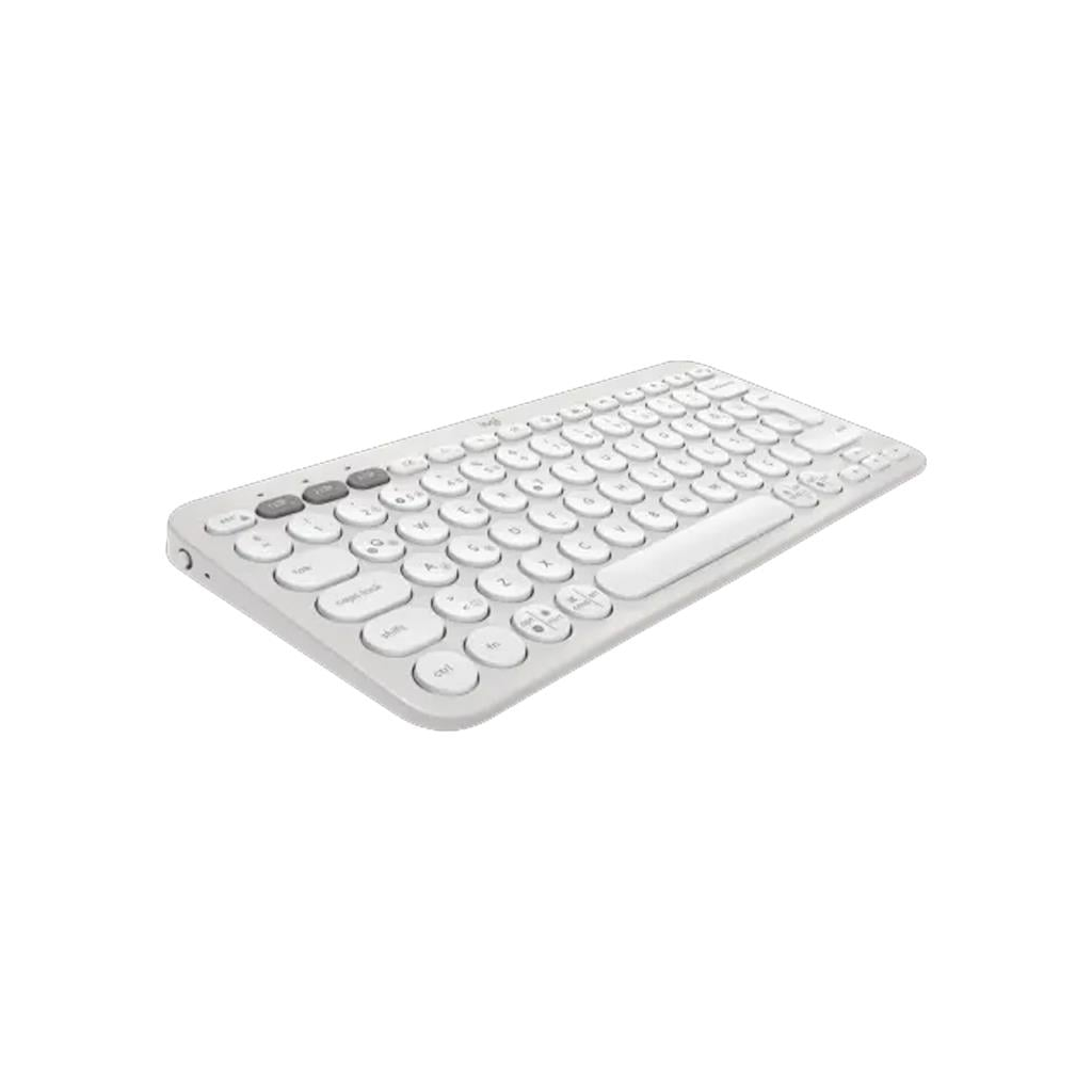 LOGITECH K380S, Pebble Keys 2, Beyaz, 920-011860, Bluetooth, Türkçe, Q, Multimedya, Mini Klavye