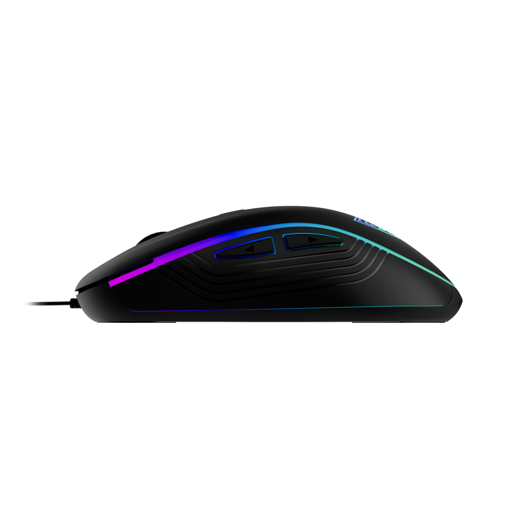 GAMDIAS AURA GS3, Çok Renkli Aydınlatma, USB Kablolu, 6 Programlanabilir Buton, Gaming Mouse, 3.600 DPI, Siyah