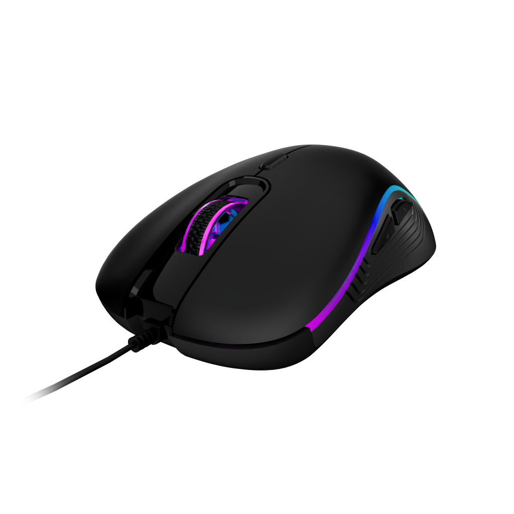 GAMDIAS AURA GS3, Çok Renkli Aydınlatma, USB Kablolu, 6 Programlanabilir Buton, Gaming Mouse, 3.600 DPI, Siyah