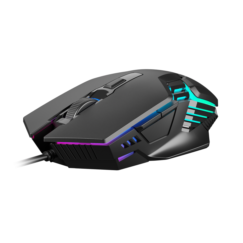 GAMDIAS AURA GS4, Çok Renkli Aydınlatma, USB Kablolu, 6 Programlanabilir Buton, Gaming Mouse, 3.600 DPI, Siyah