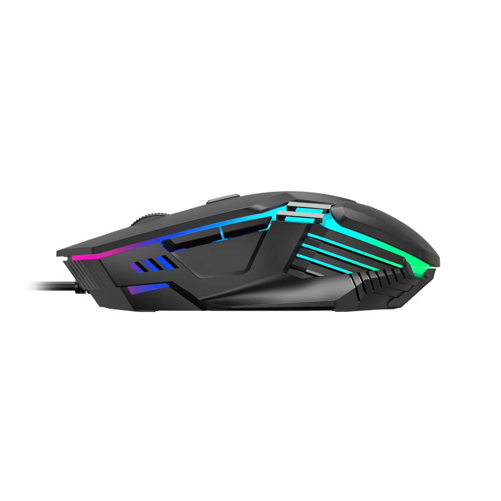GAMDIAS AURA GS4, Çok Renkli Aydınlatma, USB Kablolu, 6 Programlanabilir Buton, Gaming Mouse, 3.600 DPI, Siyah