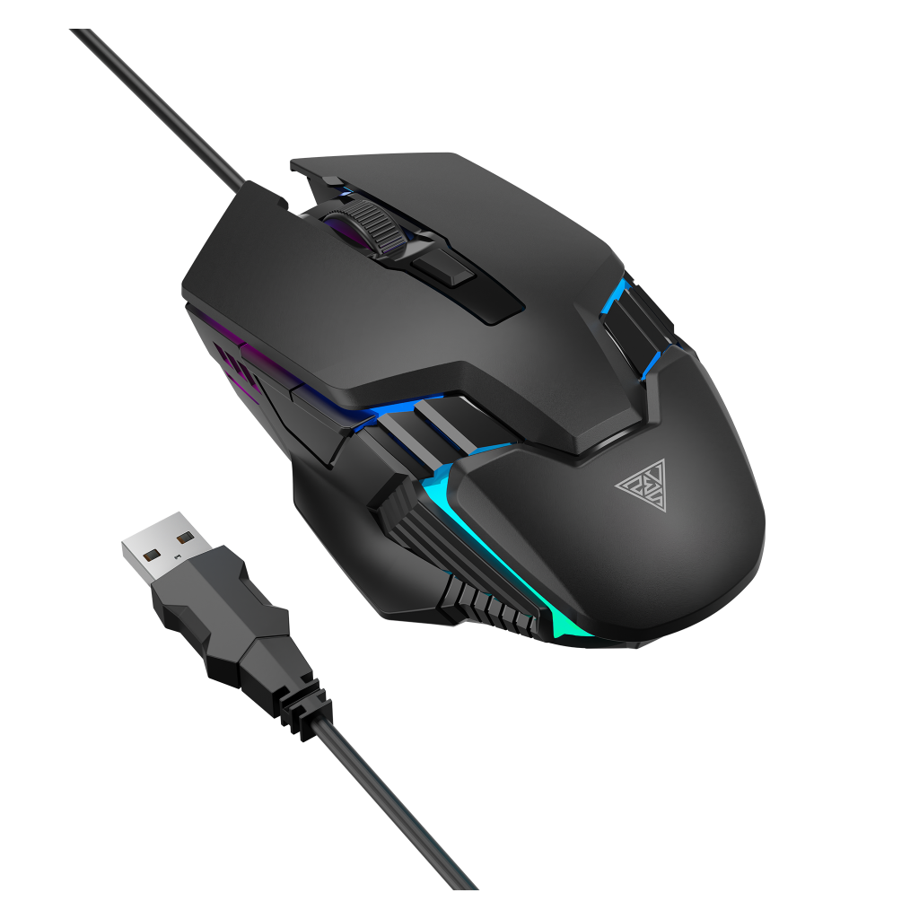 GAMDIAS AURA GS4, Çok Renkli Aydınlatma, USB Kablolu, 6 Programlanabilir Buton, Gaming Mouse, 3.600 DPI, Siyah