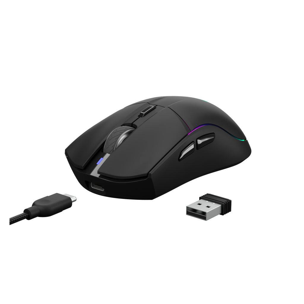 GAMDIAS HADES M3, RGB Aydınlatma, 2.4Ghz ve Bluetooth Kablosuz, 7 Programlanabilir Buton, Şarj Edilebilir, Type-C, Gaming Mouse, 10.000 DPI, Siyah