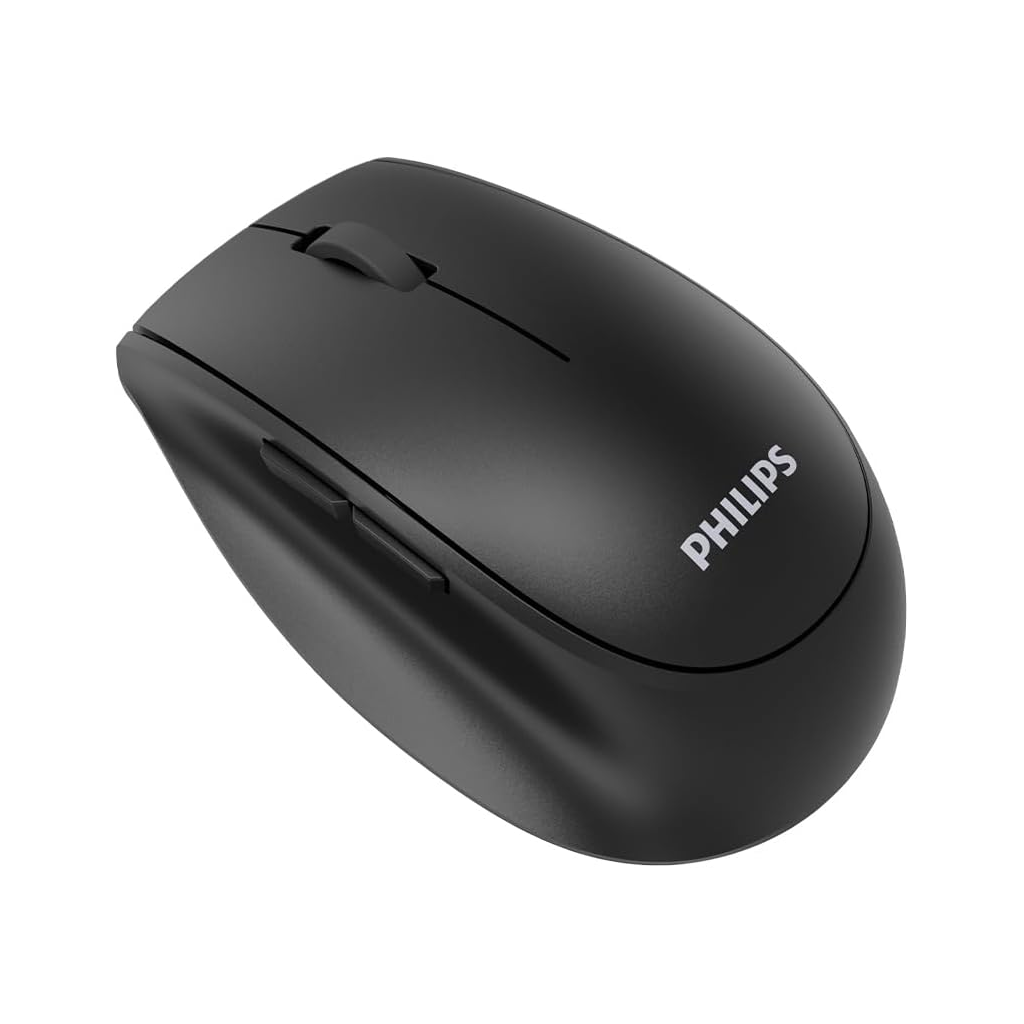 PHILIPS SPK7627B, Siyah, USB Nano 2,4Gh ve Bluetooth Kablosuz, 1600dpi, Optic, 5 Tuşlu, Şarj Edilebilir, Sessiz Click, Mouse