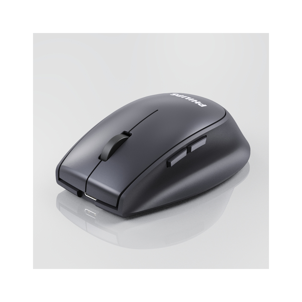 PHILIPS SPK7627K, Gri, USB Nano 2,4Gh ve Bluetooth Kablosuz, 1600dpi, Optic, 5 Tuşlu, Şarj Edilebilir, Sessiz Click, Mouse