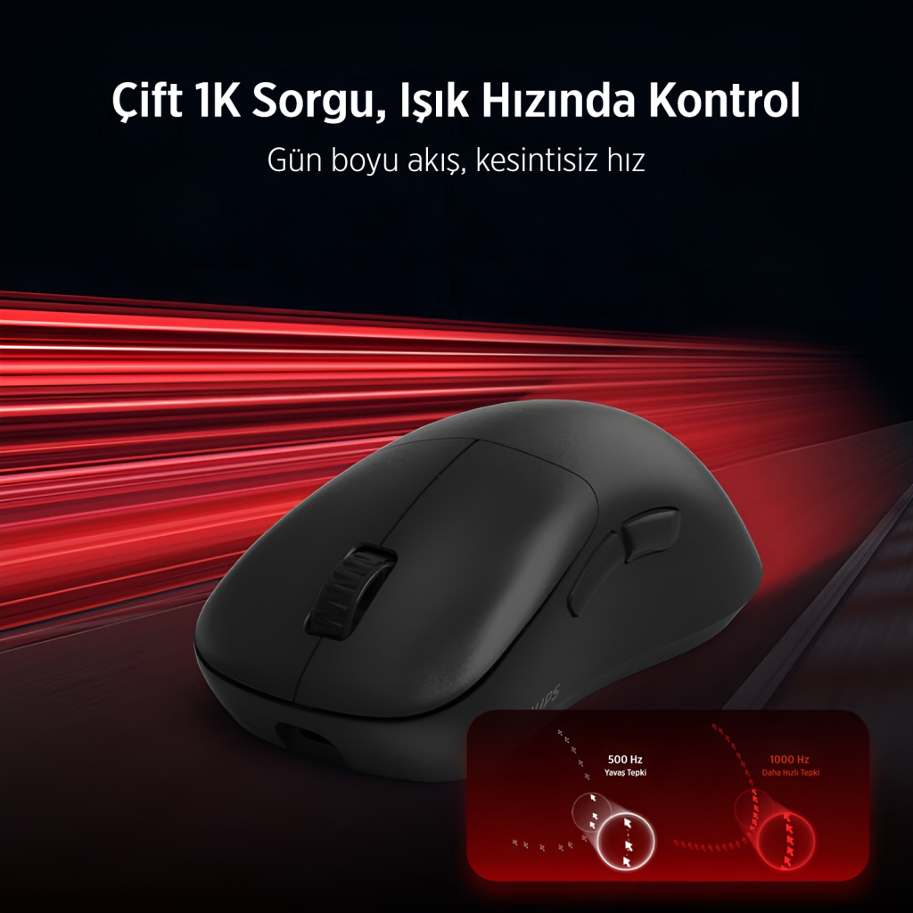 PHILIPS SPK9418B, EVNIA, Siyah, USB Nano 2,4Gh ve Bluetooth Kablosuz, 12.000dpi, Optic, 6 Programlanabilir Buton, Şarj Edilebilir, GAMING Mouse