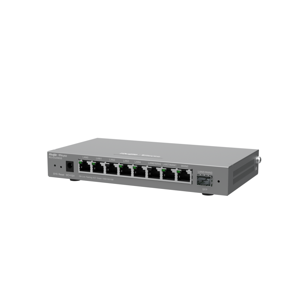 RUIJIE Reyee RG-EG209GS 9 Port, 1 Port SFP, Web Yönetilebilir, 200 Kullanıcı, Bulut Yönetimli Yönlendirici
