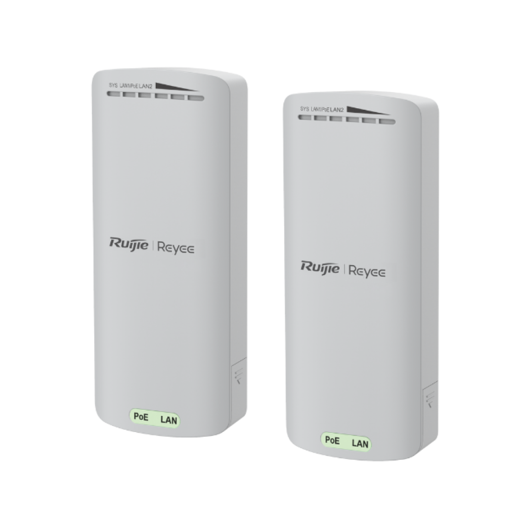 RUIJIE Reyee RG-EST100-E, 2Port, 300Mbps, 2.4Ghz, Pasif PoE, Dış Ortam, Noktadan Noktaya PTP, Acces Point, Kutu İçeriği 2 Adet, (500m)