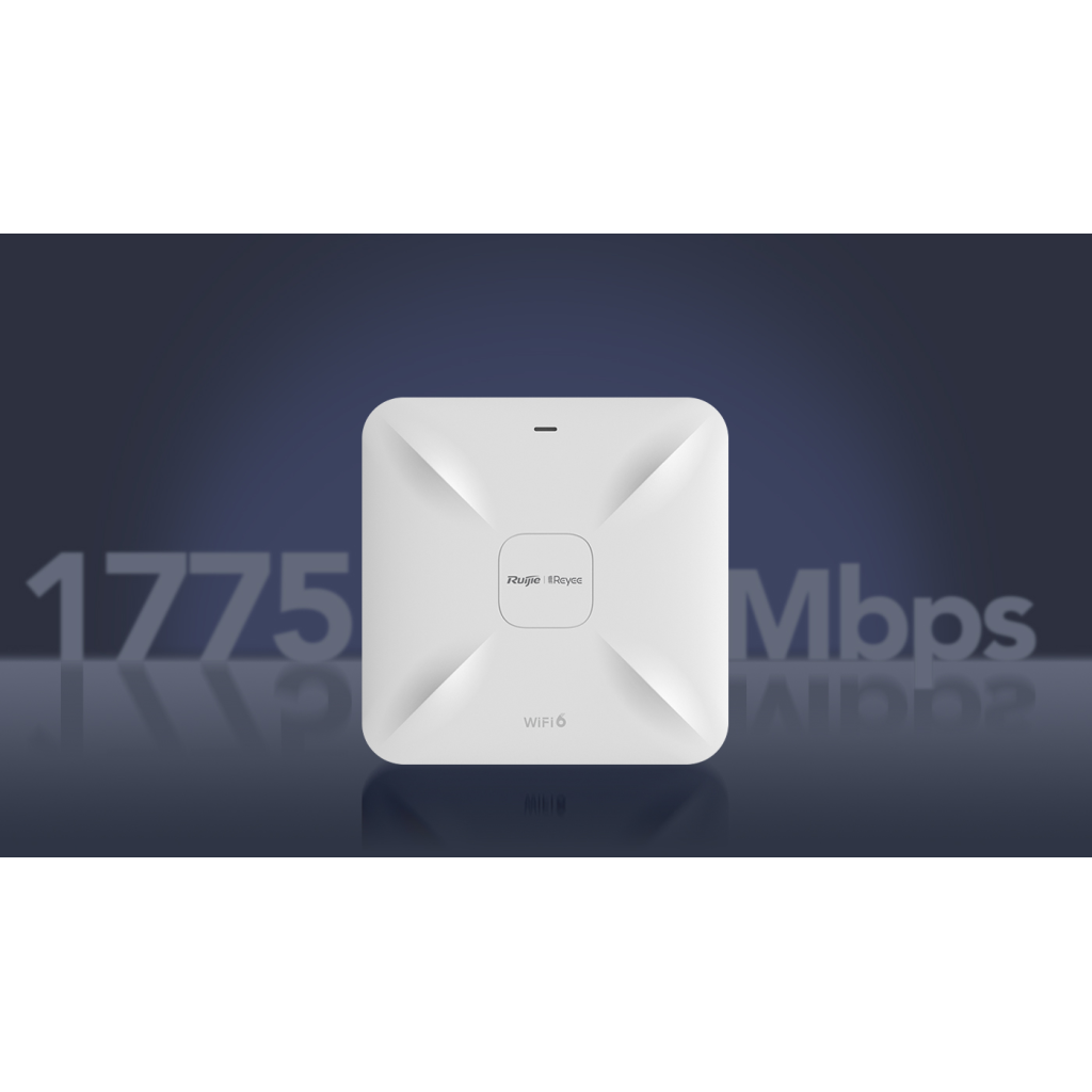 RUIJIE Reyee RG-RAP2260(G), AX3200, 2Port 2.5GE, 1775Mbps, Dual Band, Wifi 6, PoE, Tavan Tipi, Reyee Mesh, Access Point