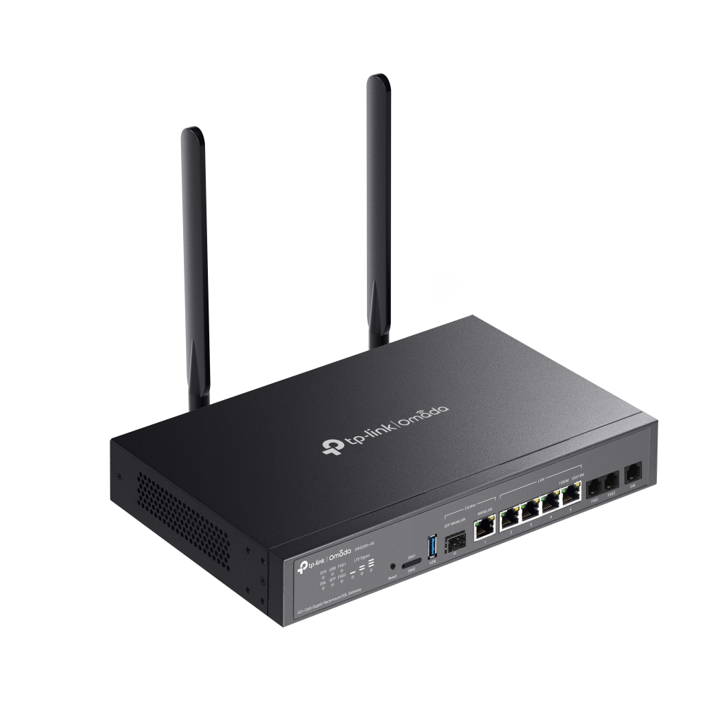 OMADA DR3220v-4G, 4 Port, 4G+Cat6 2,4Ghz, 1 Combo SFP Port, 2 FXS Port, Sim Yuvalı, Gigabit Rackmount DSL Gateway
