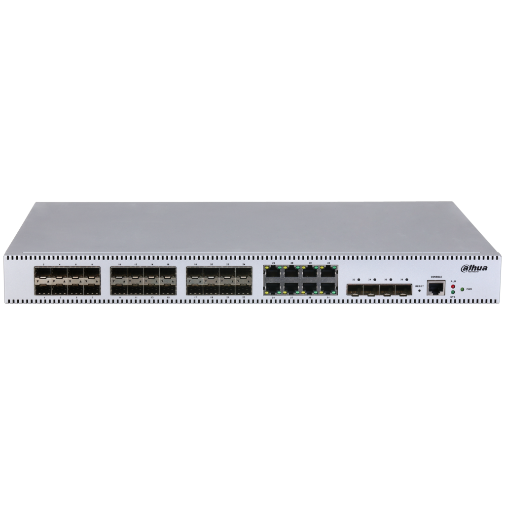 DAHUA S5436-24GF8GT4X, 36 Port, 24 Port GigaBit SFP, 8 Port Gigabit Lan, 4 Port 10 Gigabit SFP, Yönetilebilir, Switch