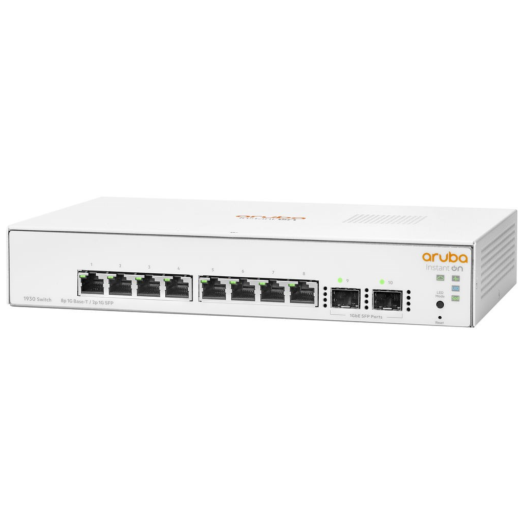 HP Aruba Instant On, JL680A, 1930-8G, 8Port, GigaBit, 2 Port Gigabit SFP, Yönetilebilir, Rack Mount Switch