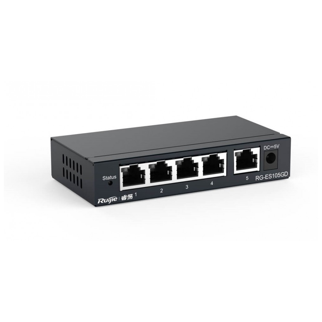RUIJIE REYEE RG-ES105GD 5 Port GigaBit Switch Metal Kasa