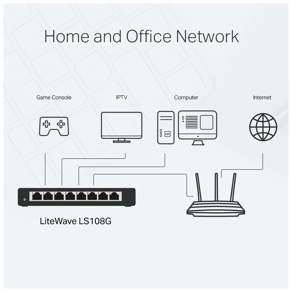 TP-LINK LS108G, Green Tech, 8 Port GigaBit, Yönetilemez, Metal Kasa, Masaüstü Switch