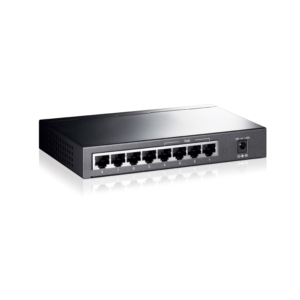 TP-LINK TL-SG1008P, 8 Port, GigaBit, 4 Port PoE, 55W, Yönetilemez, Metal Kasa, Masaüstü Switch