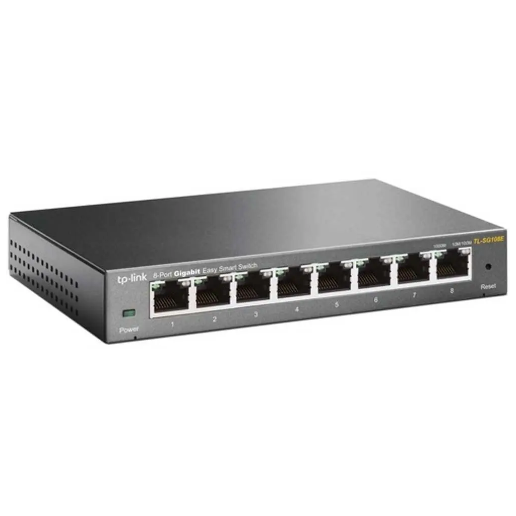 TP-LINK TL-SG108E, 8 Port, GigaBit, Easy Smart, Yönetilebilir, Metal Kasa, Masaüstü Switch