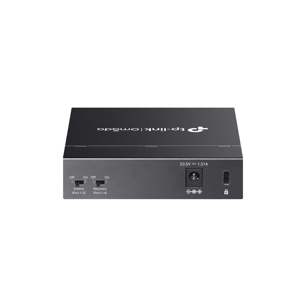 OMADA DS105GP, 5 Port Gigabit, 4 Port Gigabit PoE+, 65W, Yönetilemez, Masaüstü/Vesa Metal Kasa Sessiz Switch