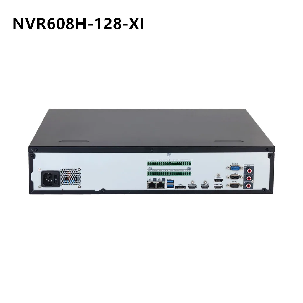 DAHUA NVR608H-128-XI, 128Kanal, 32Mpix, H265+, 8 HDD, 1080P Kayıt, 1024 Mbps Bant Genişliği, 2 Port 2500 Mbps LAN, RAID 0/1/5/6/10 NVR