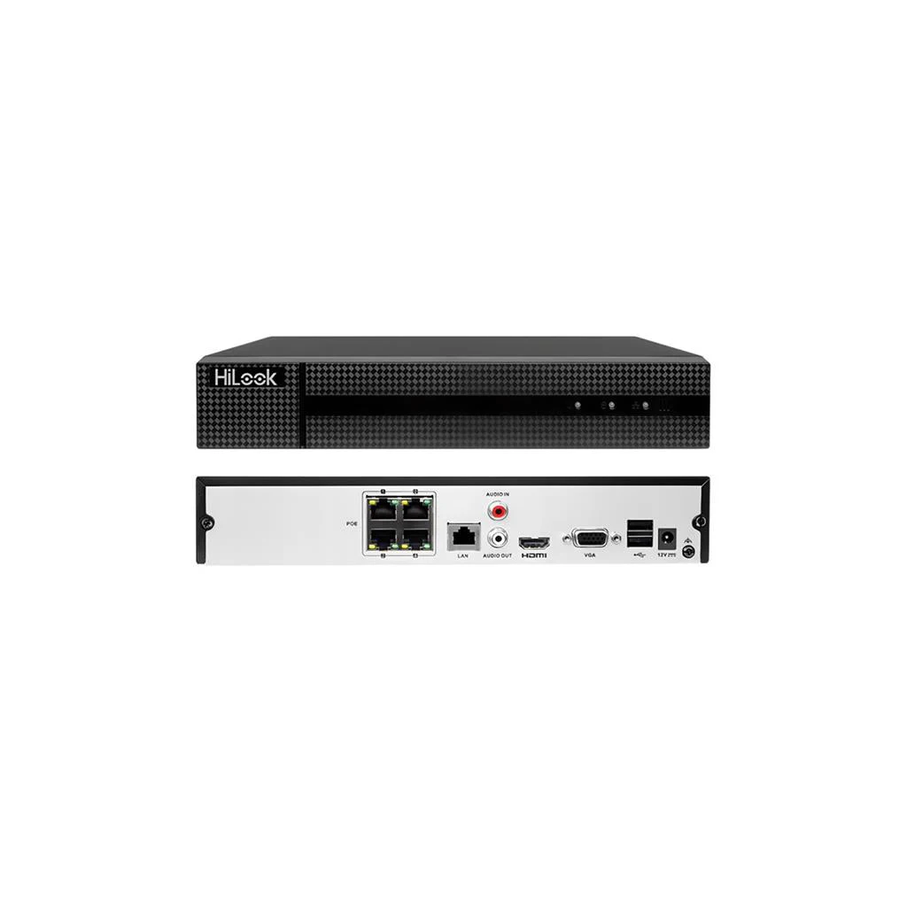 HILOOK NVR-104MH-C/4P, 4Kanal PoE, 8Mpix, H265+, 1 HDD Desteği, 1080P Kayıt, 80Mbps Bant Genişliği, NVR