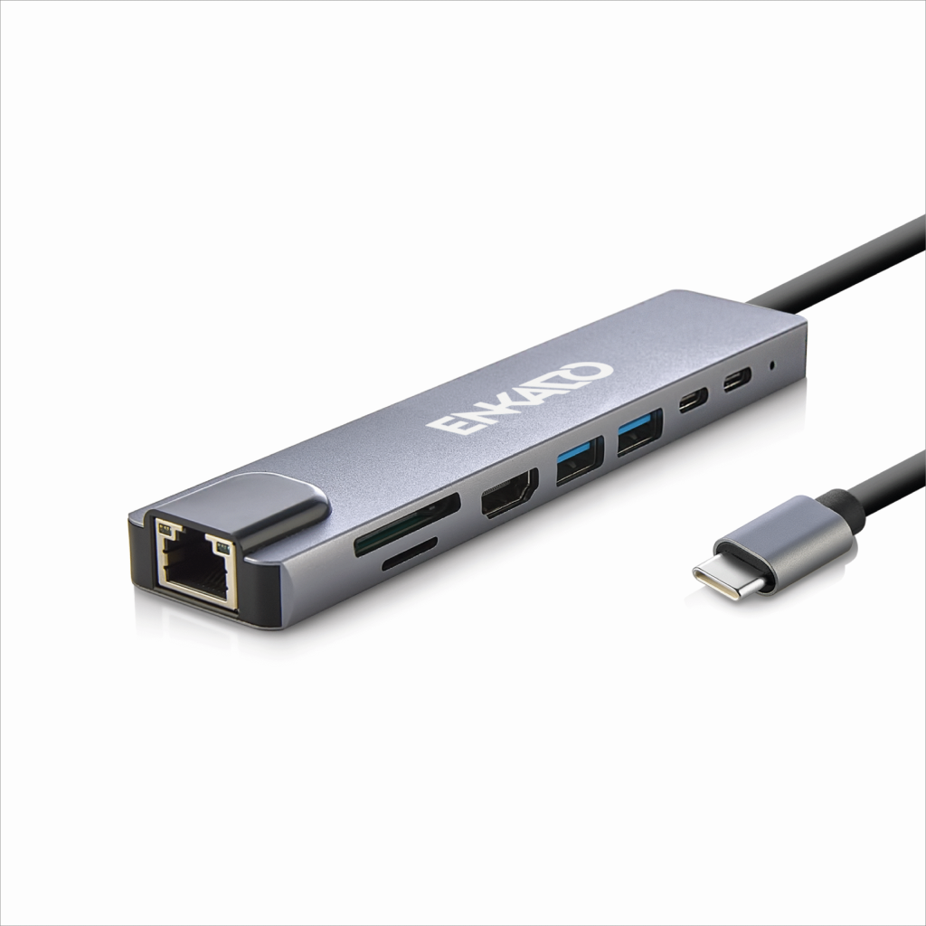 ENKADO EKD-TP42, Type-C to To HDMI, 2PD, 2 USB 2.0 HDMI 4K + SD/TF, Ethernet 100mbs Multi· Hub