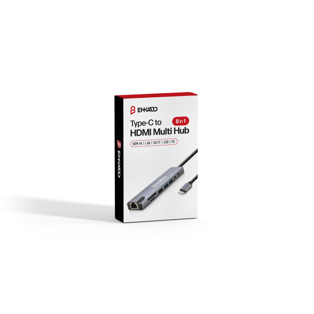 ENKADO EKD-TP42, Type-C to To HDMI, 2PD, 2 USB 2.0 HDMI 4K + SD/TF, Ethernet 100mbs Multi· Hub