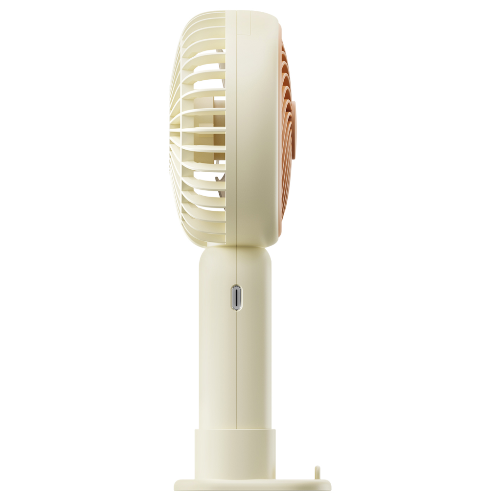ASONIC AFN20, KREM, 2 Kademeli Hız, Elde Kullanım, Dahili 250mAh Bataryalı, Type-C Şarj Girişli, Vantilatör
